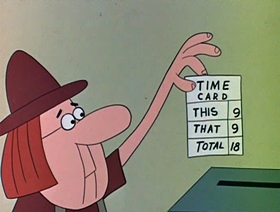 Screenshots from the 1961 Jay Ward Productions cartoon The Enchanted Gnat