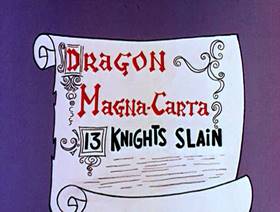 Screenshots from the 1961 Jay Ward Productions cartoon The Thirteen Helmets