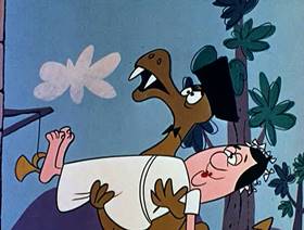 Screenshots from the 1961 Jay Ward Productions cartoon The Thirteen Helmets