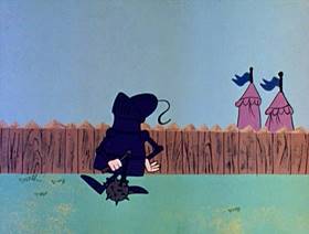 Screenshots from the 1961 Jay Ward Productions cartoon The Thirteen Helmets