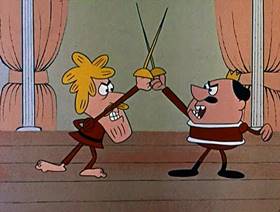 Screenshots from the 1961 Jay Ward Productions cartoon The Prince and the Popper