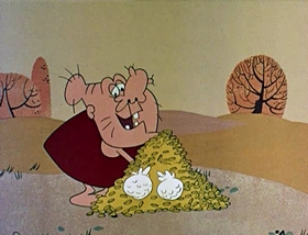 Screenshots from the 1961 Jay Ward Productions cartoon Booty and the Beast