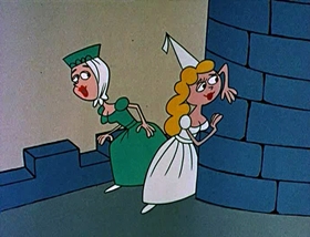Screenshots from the 1961 Jay Ward Productions cartoon Booty and the Beast