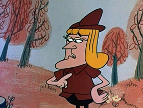 Screenshots from the 1961 Jay Ward Productions cartoon Little Fred Riding Hood