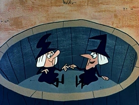Screenshots from the 1961 Jay Ward Productions cartoon Little Fred Riding Hood