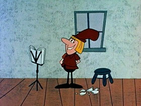 Screenshots from the 1961 Jay Ward Productions cartoon Little Fred Riding Hood