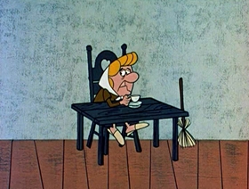 Screenshots from the 1961 Jay Ward Productions cartoon Little Fred Riding Hood