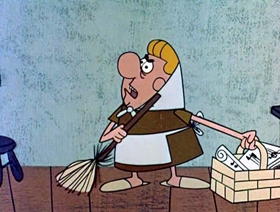 Screenshots from the 1961 Jay Ward Productions cartoon Little Fred Riding Hood
