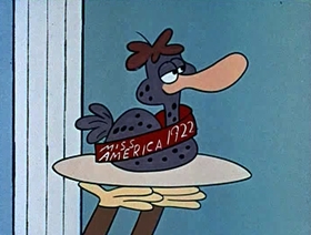 Screenshots from the 1961 Jay Ward Productions cartoon The Ugly Almond Duckling