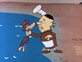 Screenshots from the 1961 Jay Ward Productions cartoon The Ugly Almond Duckling