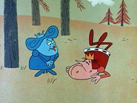Screenshots from the 1961 Jay Ward Productions cartoon The Absent Minded King