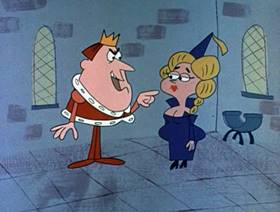 Screenshots from the 1961 Jay Ward Productions cartoon The Absent Minded King