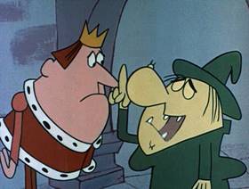 Screenshots from the 1961 Jay Ward Productions cartoon The Absent Minded King