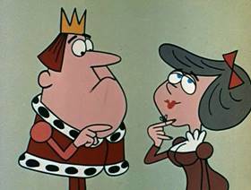 Screenshots from the 1961 Jay Ward Productions cartoon The Absent Minded King