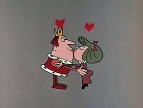 Screenshots from the 1961 Jay Ward Productions cartoon The Absent Minded King