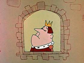 Screenshots from the 1961 Jay Ward Productions cartoon The Absent Minded King