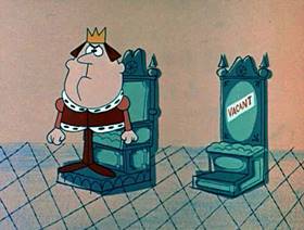 Screenshots from the 1961 Jay Ward Productions cartoon The Absent Minded King