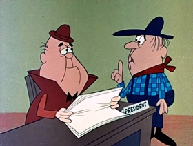 Screenshots from the 1961 Jay Ward Productions cartoon The Mysterious Castle