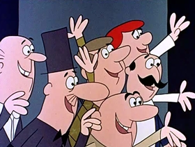 Screenshots from the 1961 Jay Ward Productions cartoon The Mysterious Castle