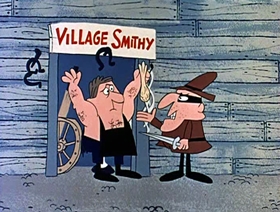 Screenshots from the 1961 Jay Ward Productions cartoon The Mysterious Castle