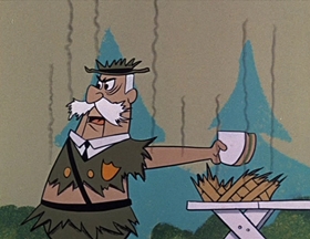 Screenshots from the 1961 Hanna-Barbera cartoon Booby Trapped Bear