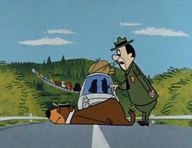 Screenshots from the 1961 Hanna-Barbera cartoon Do or Diet