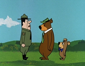 Screenshots from the 1961 Hanna-Barbera cartoon Bears and Bees