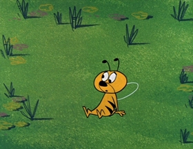 Screenshots from the 1961 Hanna-Barbera cartoon Bears and Bees