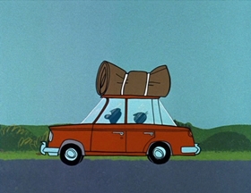 Screenshots from the 1961 Hanna-Barbera cartoon Bears and Bees