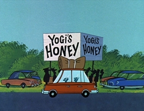 Screenshots from the 1961 Hanna-Barbera cartoon Bears and Bees