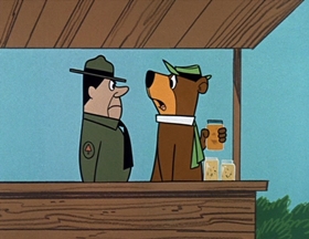 Screenshots from the 1961 Hanna-Barbera cartoon Bears and Bees