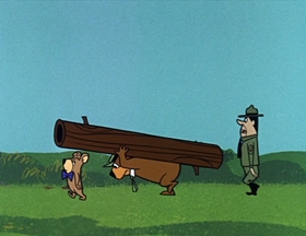 Screenshots from the 1961 Hanna-Barbera cartoon Bears and Bees