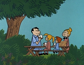 Screenshots from the 1961 Hanna-Barbera cartoon Bears and Bees