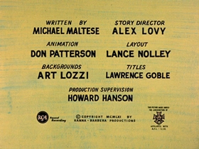 Screenshots from the 1961 Hanna-Barbera cartoon Paws for Applause