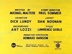 Screenshots from the 1961 Hanna-Barbera cartoon Foxy Proxy