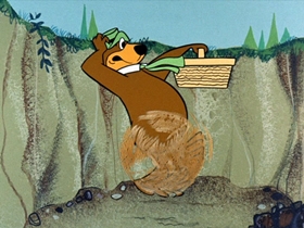 Screenshots from the 1961 Hanna-Barbera cartoon Missile Bound Yogi