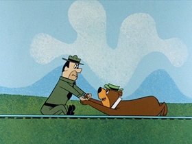 Screenshots from the 1961 Hanna-Barbera cartoon Loco Locomotive