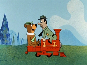 Screenshots from the 1961 Hanna-Barbera cartoon Loco Locomotive