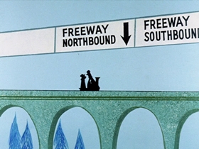 Screenshots from the 1961 Hanna-Barbera cartoon Loco Locomotive