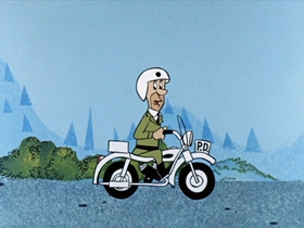 Screenshots from the 1961 Hanna-Barbera cartoon Loco Locomotive