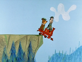 Screenshots from the 1961 Hanna-Barbera cartoon Loco Locomotive