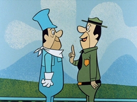 Screenshots from the 1961 Hanna-Barbera cartoon Loco Locomotive