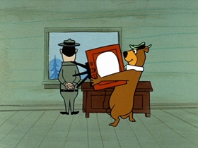 Screenshots from the 1961 Hanna-Barbera cartoon A Wooin