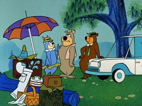 Screenshots from the 1961 Hanna-Barbera cartoon A Wooin