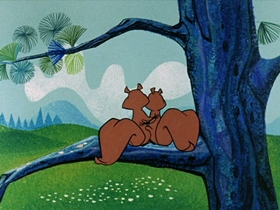 Screenshots from the 1961 Hanna-Barbera cartoon A Wooin