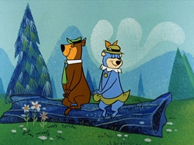 Screenshots from the 1961 Hanna-Barbera cartoon A Wooin