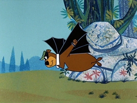 Screenshots from the 1961 Hanna-Barbera cartoon Batty Bear