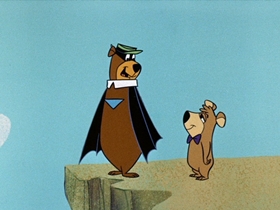 Screenshots from the 1961 Hanna-Barbera cartoon Batty Bear