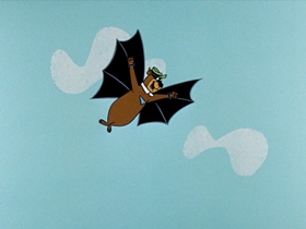 Screenshots from the 1961 Hanna-Barbera cartoon Batty Bear