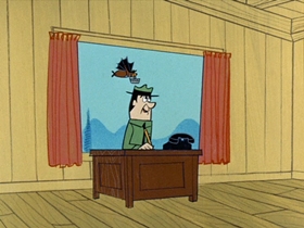 Screenshots from the 1961 Hanna-Barbera cartoon Batty Bear